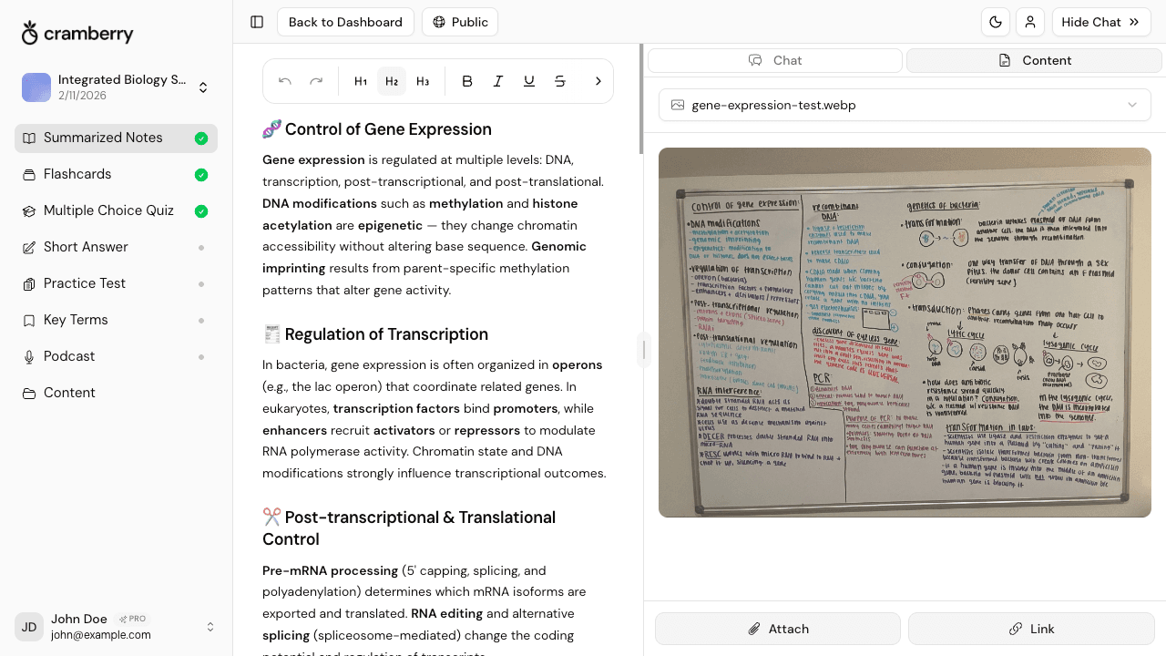 AI note generator creating organized notes from photo - free online note converter