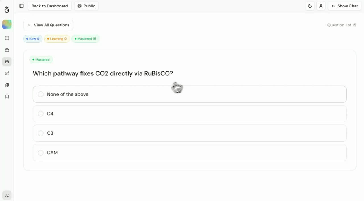 AI quiz generator creating practice tests and quizzes from notes
